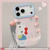 Capa de celular fofa de gato e cachorro de desenho animado para Apple 16 Pro Max, iPhone 17, 15, com suportes duplos para mulheres