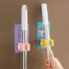 Gancho para colgar mopa en la pared, soporte para escoba, sujetador de clip, pinza para mopa, soporte para mopa sin taladro para baño