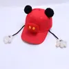 Boné de Baseball Estilo Desenho Animado para Proteção Solar para Meninos e Meninas, Boné com Aba de Orelhas do Mickey Mãozinha Celebridade da Internet, Chapéu Infantil, Transfronteiriço