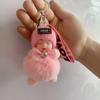 Novo Pelo Real de Alta Qualidade Douyin Celebridade da Internet Chaveiro Boneca Dorminhoca Acessórios de Bolsa Pingente de Pelúcia Boneca de Pelo