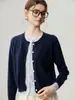 Cardigan de Caxemira Falso Duas Peças Luxo Leve Feminino Outono/Inverno Novo Estilo 2026 Jaqueta de Tricô Suéter Emagrecedor Top Casual