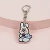 Mochila Escolar Suave Linda Conejo Lindo Dibujo Animado Colgante Accesorios de Regalo Cachorro Coreano Llavero de Acrílico Venta al por Mayor