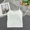 Camisola de Verano para Mujer con Almohadillas en el Pecho, Algodón Amigable con la Piel, Diseño de Espalda Cruzada, Corte Ajustado, Adecuada para Usar en Capas o Sola, Top Base, Ropa Interior