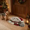 Nuevo felpudo con forma de gato temática navideña, felpudo decorativo para la entrada del hogar, alfombrilla antideslizante para baño y dormitorio