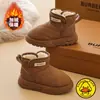 Botas de Neve Infantis Pato Amarelo Meninos Inverno Novo Estilo Veludo Espessado Sapatos de Inverno Impermeável Antiderrapante Meninas Neve Sapatos de Algodão