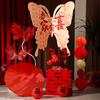 Decoração de quarto de casamento terno para homens e mulheres cerimônia de casamento nova casa decoração de quarto borboleta kt placa feliz personagem imagem adereços
