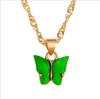 Collar de mariposa dulce japonés y coreano, acrílico colorido, versátil, para mujer, cadena de clavícula, personalizado, celebridad de Internet, moda, venta transfronteriza, gran oferta