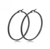 Pendientes Clásicos de Acero Inoxidable Transfronterizos Moda Europea y Americana Pendientes Grandes Exagerados Pendientes Redondos de Acero de Titanio Joyería para Mujeres