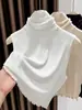 Temporada de transición otoño e invierno, chaleco de punto sin mangas versátil para mujer con cuello apilado, adecuado para usar en capas y como camiseta básica