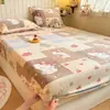 Conjunto de lençóis de cama de veludo com floco de neve, três peças, marca Simmons, à prova de sujeira e poeira, forrado com fleece para o inverno, capa protetora de cobertura total, estilo de capa de cama taiwanesa