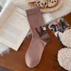Calcetines de mujer sin costuras hasta la mitad de la pantorrilla, nuevo estilo otoño/invierno, con un lindo diseño de gato en el talón, de textura suave y esponjosa, perfectos para combinar con sandalias Birkenstock