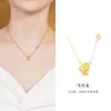 Collar de Plata de Ley S925 con Doce Colgantes del Zodiaco para Mujer, Cadena para Clavícula de Moneda del Año del Caballo del Zodiaco a la Moda, Regalo para Novia