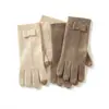 Guantes Elegantes de Cachemira Pura Estilo Francés para Mujer, Guantes Cálidos Resistentes al Viento para Ciclismo al Aire Libre en Otoño e Invierno, Forrados de Vellón, Pantalla Táctil, Engrosados