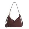 Bolso de axila retro de gamuza simple para otoño e invierno, bolso de mano de ante sintético, bolso de hombro cruzado de media luna para ir al trabajo, moderno