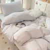 Juego de Cama de Tres Piezas de Algodón 100% Puro Jacquard Color Sólido 60S para Dormitorio de Estudiantes, Juego de Ropa de Cama con Funda de Edredón, Sábana Plana y Sábana Ajustable 100% Algodón Puro de Lujo Ligero