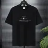 Camiseta Masculina Verão 2025 Nova Solta Gola Redonda Tamanho Grande Americana Manga Meia Manga Manga Curta Top Casual Tendência