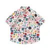 Camisa floral barroca vintage plus size 150kg para homens, camisa de manga curta com folha de bordo para férias na praia havaiana