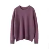 Outono e Inverno Casual Gola Redonda Solto Suéter de Fio Efeito Emagrecedor Suéter de Cashmere para Mulheres 100% Cashmere Puro