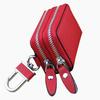 Dupla camada de zíper Saffiano Leather Key Case estilo japonês Hot Selling Car Key Case Cowhide Car Key Case