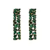 Pendientes estilo francés retro pendientes rectangulares personalidad de moda pendientes de aleación con incrustaciones de microdiamantes de colores irregulares