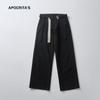 Pantalones Casuales Retro Transpirables de Algodón para Hombre APO Pantalones Rectos Holgados con Cinturón para Primavera y Verano para Hombre