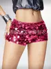 2026 Europeos y Americanos Transfronterizos Amazon Shein Punk para Mujer Sexy de Cintura Ultra Baja Brillantes Lentejuelas Mini Shorts
