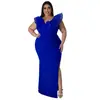 Ropa de Mujer Transfronteriza Europea y Americana de Aliexpress 2023 Vestido de Fiesta Bodycon Ajustado de Color Sólido Elástico