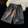 Pantalones Cortos Deportivos de Seda Helada Finos de Secado Rápido de Verano para Hombre, Pierna Recta Suelta, Color Sólido, Transpirables, Versátiles, Bermudas Casuales