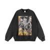 Marca de moda de rua americana, moletom com gola redonda, hip-hop, retrô, impressão direta, grande, manga comprida, com debrum, inverno transfronteiriço