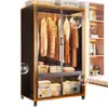 Armario de acero para uso doméstico, adecuado para dormitorios y apartamentos de alquiler, diseño simple, perchero de pie, gabinete de almacenamiento de metal
