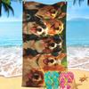 Mengqi Ropa de Hogar Toalla de Playa Estampado de León Toalla Cuadrada de Microfibra Toalla de Baño Absorbente Toalla de Secado Rápido Protector Solar