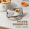 Tazón grande de acero inoxidable para fideos con tapa, lonchera con drenaje de agua, lonchera portátil aislada para oficinistas