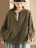 Directamente del fabricante: Chaqueta de Hilo Vintage de Doble Capa para Mujer, Cardigan de Manga Larga con Bolsillo a la Moda, Top Exterior Holgado Casual