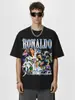 Sudadera con capucha y cuello redondo de algodón grueso con estampado vintage C Luo de fútbol transfronterizo estadounidense