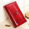 Billetera de Cuero Genuino para Mujer Rusa, Billetera de Charol con Múltiples Ranuras para Tarjetas, Moderna y Versátil