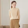 Suéter de Cachemira para Mujer con Cuello Semi Alto, Top de Punto Holgado y Adelgazante