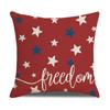 Fronha de Almofada Nova para o Dia da Independência da Amazon Almofada Decorativa para Sofá de Feriado Americano Almofada Estampada com Estrela de Cinco Pontas Venda por Atacado