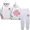 Vendas Diretas Transfronteiriças Outono e Inverno Novo Moletom com Capuz Estampado Tendência Manga Longa Calça Reta Solta Homem Tendência Japonesa