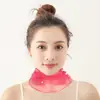 Bufanda de Cuello de Color Sólido con Perlas para Verano, Protección Solar, Cuello Falso, Bufanda de Seda, Malla Transpirable, Accesorios para Niños, Bufanda de Cuello