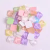 Resina Ondas de Agua Cuadradas Accesorios Pequeños Parches para Pasador DIY Materiales para Pendientes Cuentas Sueltas
