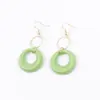 Pendientes Acrílicos Geométricos Redondos de Corte Circular Lisos de Verano Pequeños Frescos Color Dopamina Pendientes de Moda
