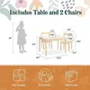 Juego de Mesa y Sillas Infantiles de Madera Maciza, Juego de Escritorio y Silla Sencillo para Estudiar, Escritorio Individual, Escritorio Infantil para Escribir, Escritorio de Madera para Computadora