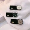 Pasador de letras doradas retro para mujer, pasador lateral con oso, flequillo despeinado, pinza BB, tocado, clip para la parte posterior de la cabeza, pasador