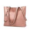 Directo de Fábrica Guangzhou Bolso de Cuero Aceitado para Mujer 2020 Nuevo Gran Capacidad Simple Bolso de Hombro Grande Cruzado Portátil Bolso Tote