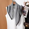 Lenço Quadrado 65cm com Padrão Espinha de Peixe Simples e Elegante para Mulheres, Lenço de Seda de Luxo Leve de Alta Qualidade, Lenço Multifuncional para o Dia a Dia, Xale e Lenço