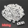 Cuentas acrílicas cuadradas con letras en inglés de 6 x 6 mm, accesorios de joyería para manualidades, cuentas de letras para educación temprana para niños, hilo hecho a mano