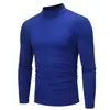 2025 Nuevo Comercio Exterior Otoño e Invierno Transfronterizo Casual para Hombre Color Sólido Cuello Alto Camiseta Camiseta Slim de Manga Larga para Hombre Camiseta Base
