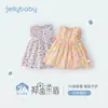Vestido Floral para Bebê Menina Jellybaby 2026 Verão Novo Vestido de Menina 100% Algodão Doce Estilo Francês Conjunto