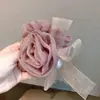 Diadema de Organza con Lentejuelas Finas y Perlas Rosadas para Mujer, Cuerda para Cola de Caballo Baja, Accesorio para el Cabello de Tela Suave y Elegante para el Uso Diario
