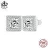 Pendientes Evele Summer Cross-border Explosions s925 de plata esterlina bañados en platino, ligeros y lujosos con circonitas cuadradas, joyería para mujer.